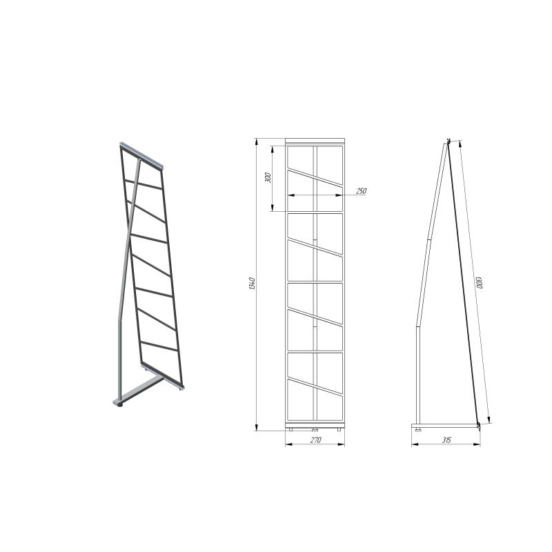 Буклетница напольная Attace Сеть 4карман А4 складная для печатной продукции