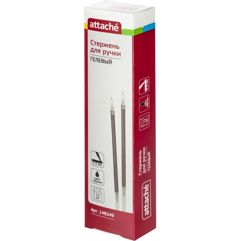 Стержень гелевый 139мм Attache черный 0,5мм