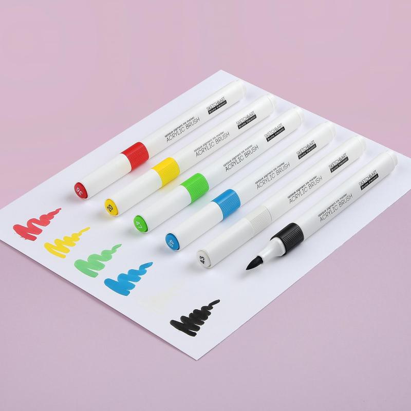 Набор маркеров кистей акриловых Sketch&Art, 6 цв., 22-0153