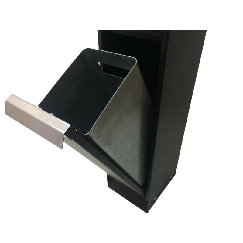 Урна-пепельница стальная Норд черная 250х1000мм объем 15 л