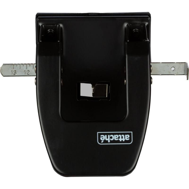 Дырокол Attache до 30 листов, с линейкой, цвет черный