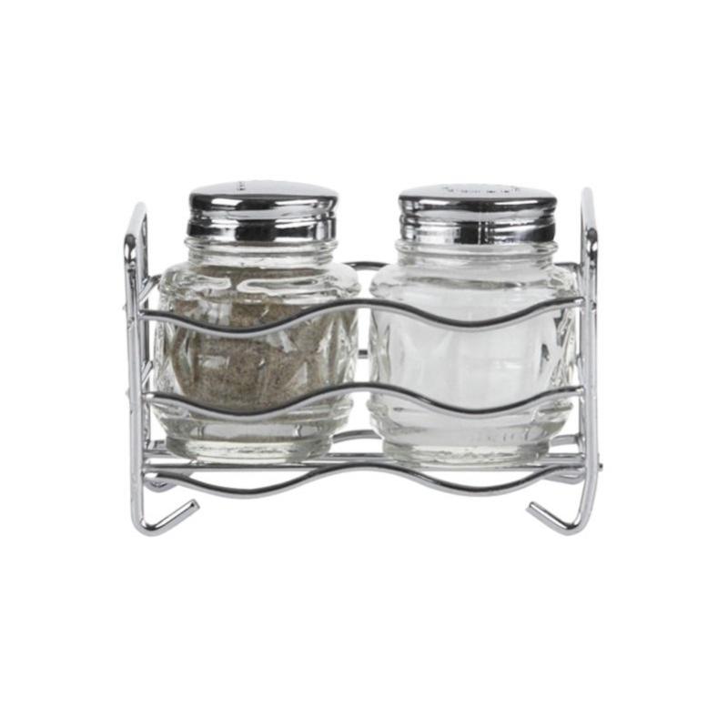 Набор для специй 2пр.(соль,перец) нерж, подст. ВОЛНА , кт107