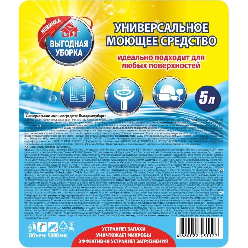 Универсальное чистящее средство ВЫГОДНАЯ УБОРКА 5л (РК) ПЭТ