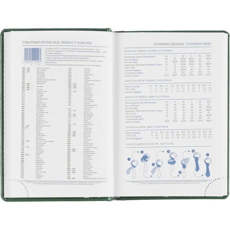 Ежедневник датированный 2026, зеленый,А6, 100х150 мм,336 стр,Agenda