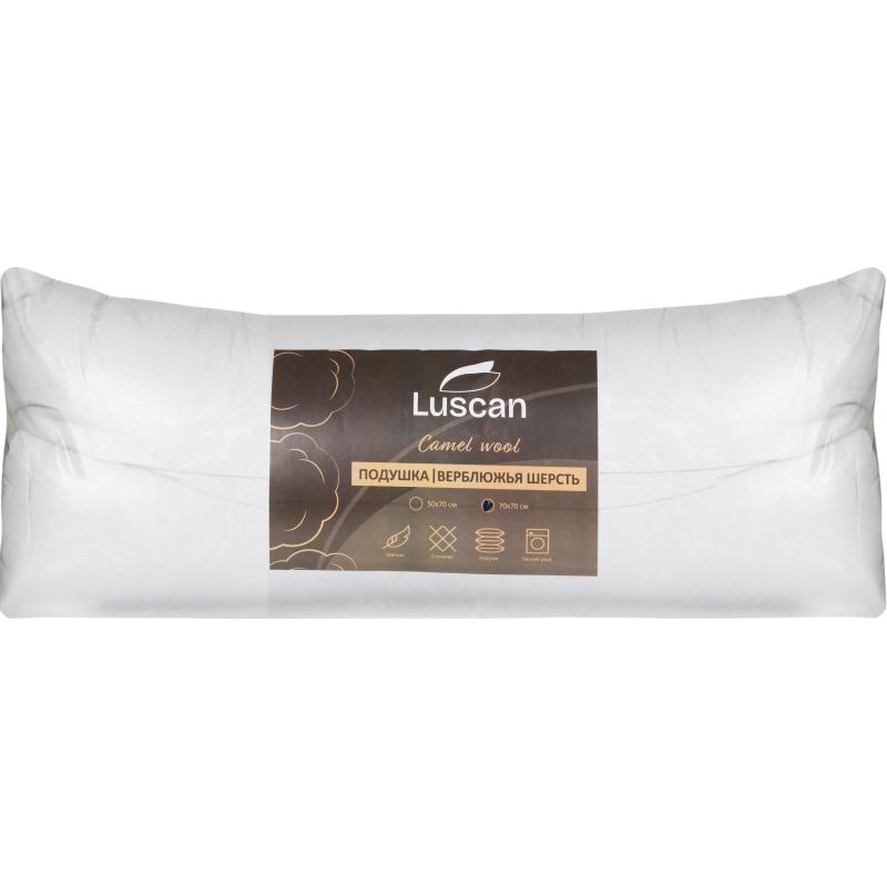Подушка Luscan 70х70 см стеганная микрофибра/верблюжья шерсть, с кантом