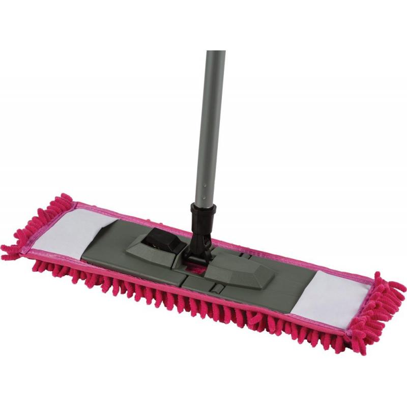 Швабра флаундер для пола пласт 47х16 в сборе с насад Chenille микрофSV5104