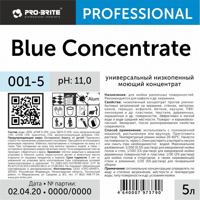 Профхим д/руч.мытья пола щел д/керам.плитки Pro-Brite/Blue Concentrate,5л