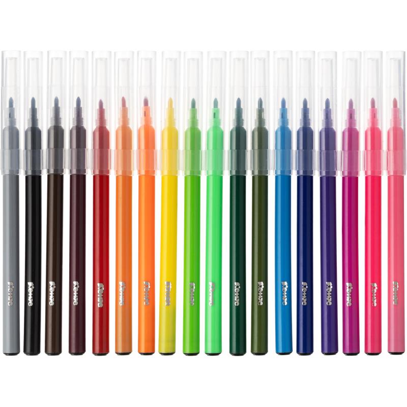 Фломастеры Комус Класс Максики 18 цветов, КЛАССИЧЕСКИЕ, ПВХ-упаковка