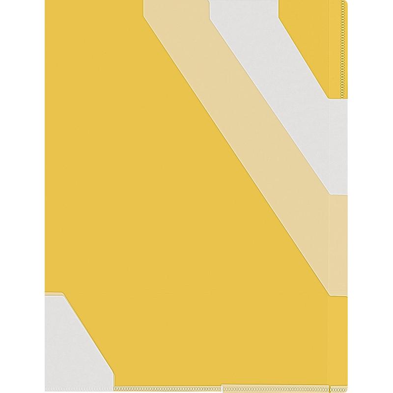 Папка уголок Комус с цв.клап.и 3 цв.разделителями, 10 шт/уп.в асс.