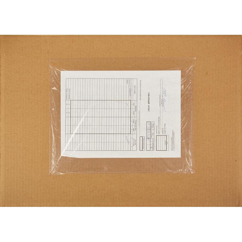 Пакет для сопр.док из прозр. п/э 325х235+25мм стрип DocuFIX 500шт/уп