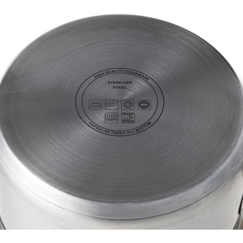 Сотейник 2,8л, нержавеющая сталь, тройное дно, d=195, h=113, индукция