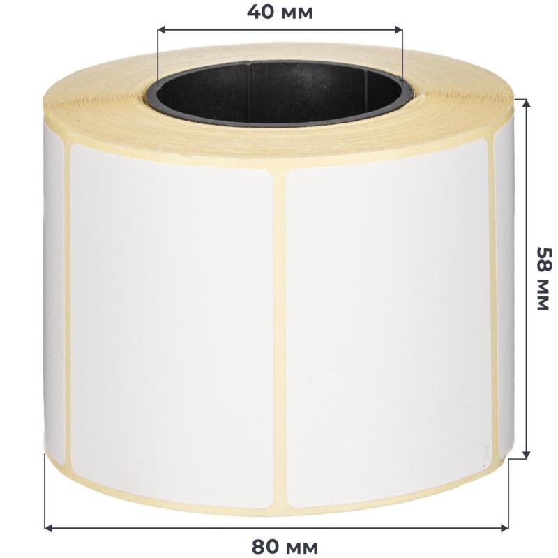 Термотрансферные этикетки ПГЛ 58х40, 700шт/рул, вт.40, 48рул/уп