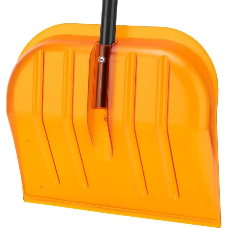 Лопата для уборки снега поликарбонат,465х410х1390мм,стал черен,усил Сибртех