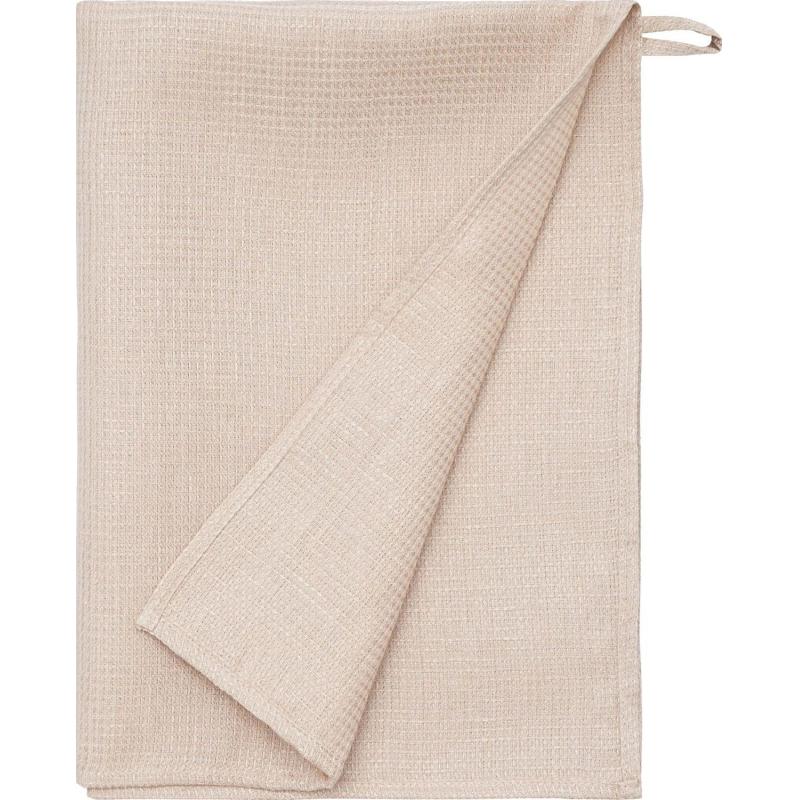 Полотенце кухонное 50х70 см (набор 2 шт.) ваф. 100% лен, бежевый