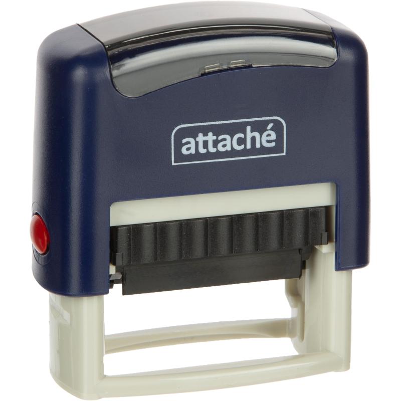 Штамп самонаборный Attache 1-3 стр. 38х14 синий 8051