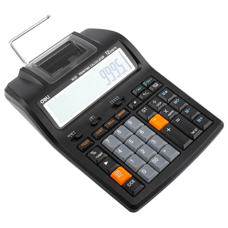 Калькулятор печатающий Deli EM121-EU,12-разряд, 172x203x55мм, черный