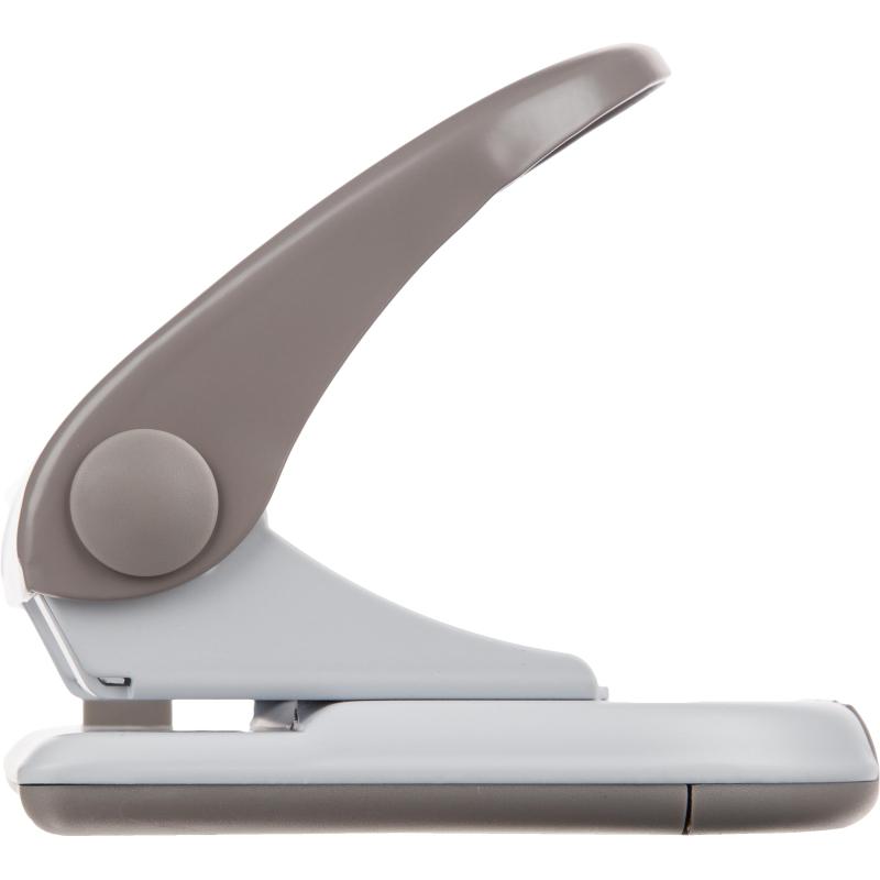 Дырокол Deli PRO E0120, макс.:40 л, металл, 2 отверстия, с линейкой, серый