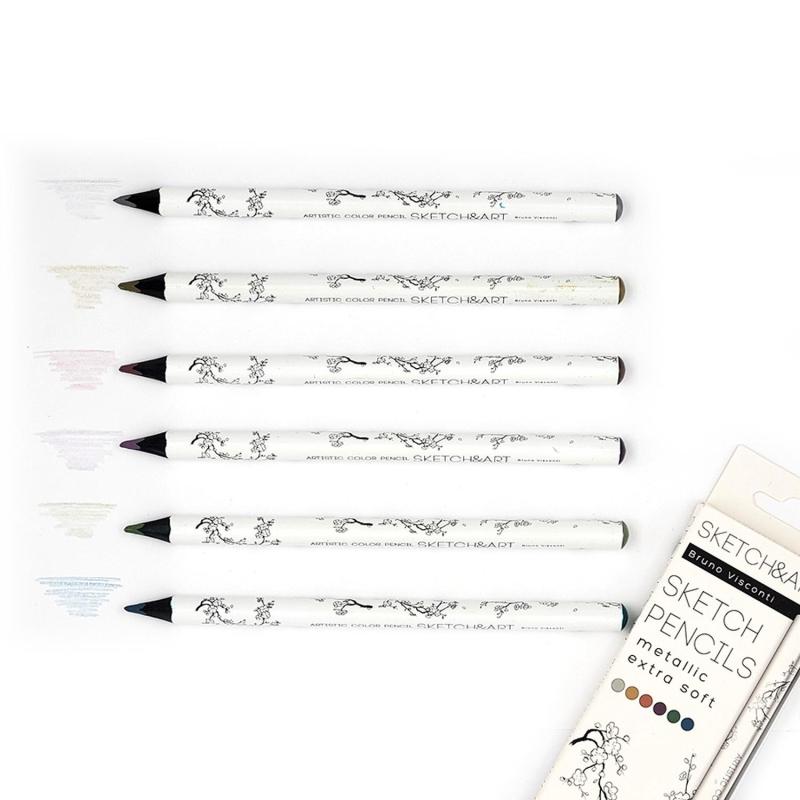 Карандаши цветные СКЕТЧ-КАРАН.SKETCH&ART,УТОЛЩ,4ММ,МЕТАЛЛИК,6 ЦВ,30-0118/01