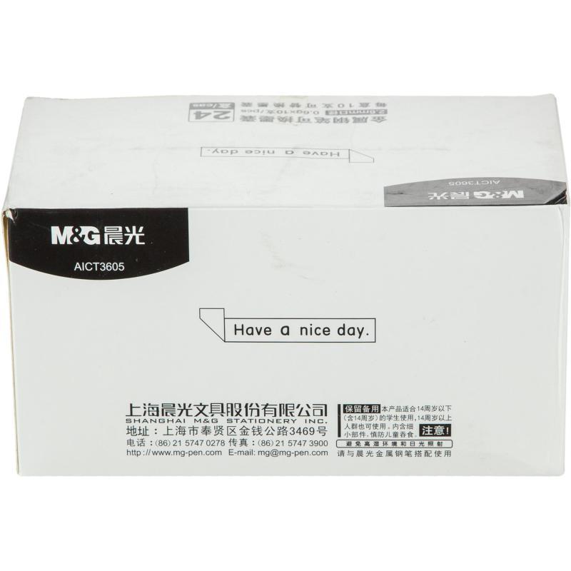 Картридж чернильный для перьевой ручки M&G синий 0,6г x 10шт/уп, пласт.кейс