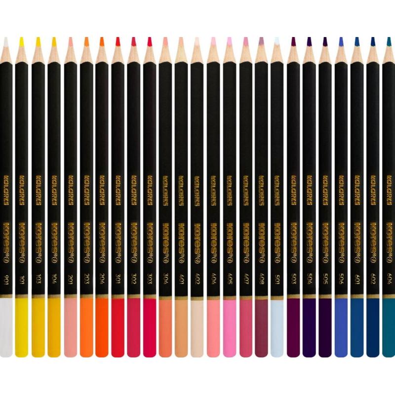 Карандаши цветные Kores Kolores 3-гран 3мм 50 цв/наб в металл.коробке 93351