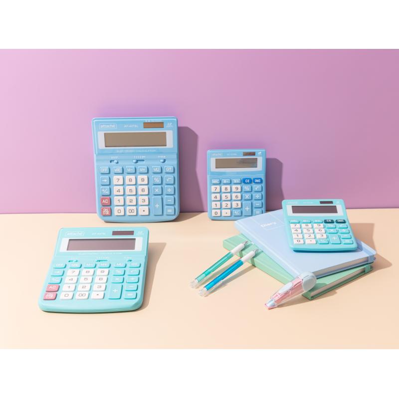 Калькулятор настольный ПОЛНОРАЗМ Attache AF-447BL,12р,дв.пит,гол,198x153x42