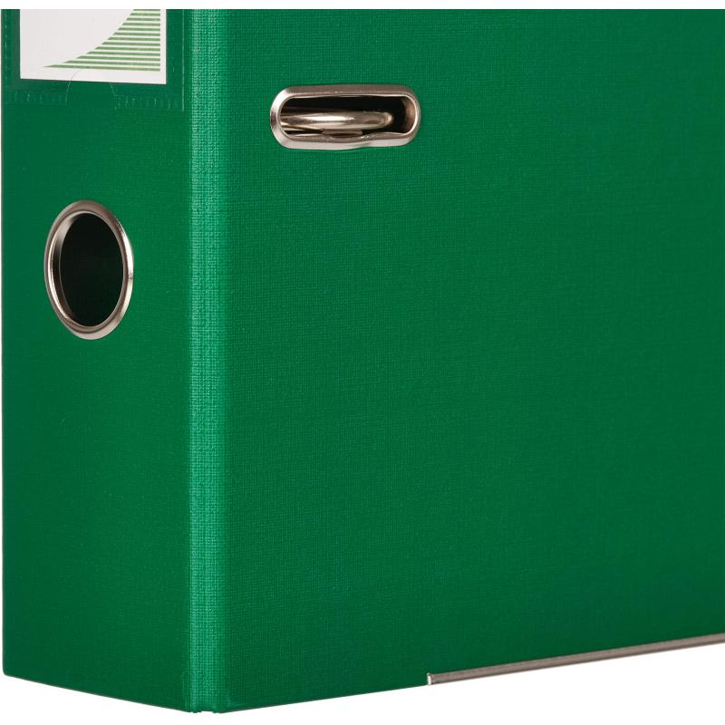 Папка-регистратор Комус Стандарт 75мм  зеленая, ПБП2, карм.кор., мет.уг