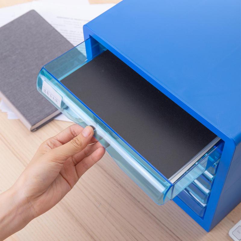 Бокс с выдвижными лотками Deli E9777B, 5 выдвижн лотков синий