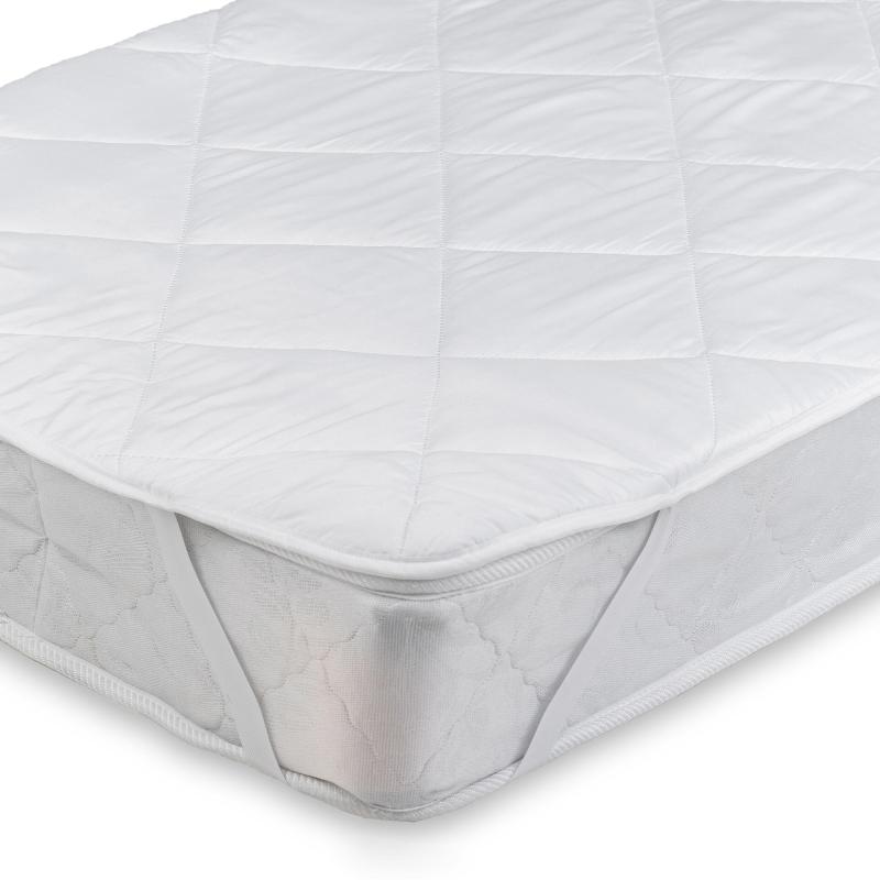 Наматрасник Luscan 90х200 стеганый, с резинкой по углам, 80г/м2, белый