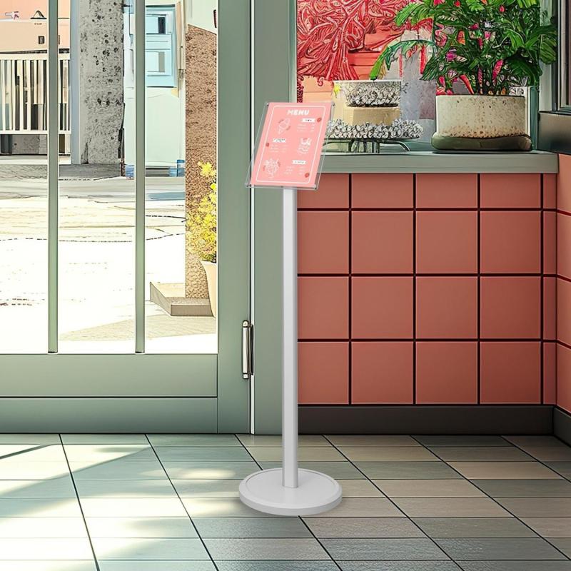 Стойка информационная напольная Attache с акриловой рамкой А4 серая