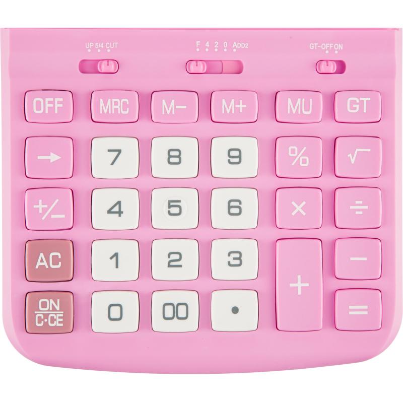 Калькулятор настольный ПОЛНОРАЗМ Attache AF-447R,12р,дв.пит,роз,198x153x42