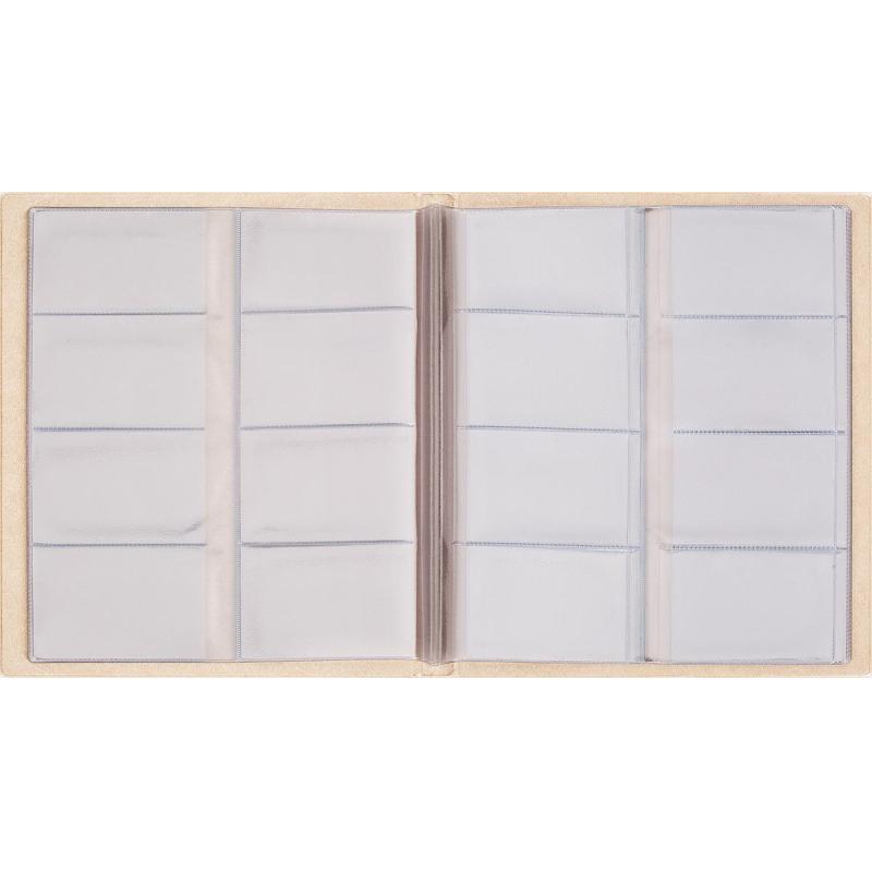 Визитница настольная на 256 визиток Комус,ПВХ, бежевый ,2376-115