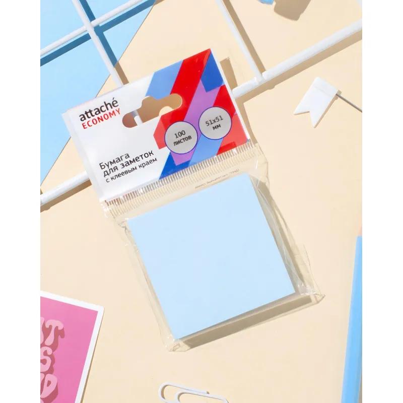 Бумага для заметок с клеевым краем Economy 51x51мм 100 л пастельный синий