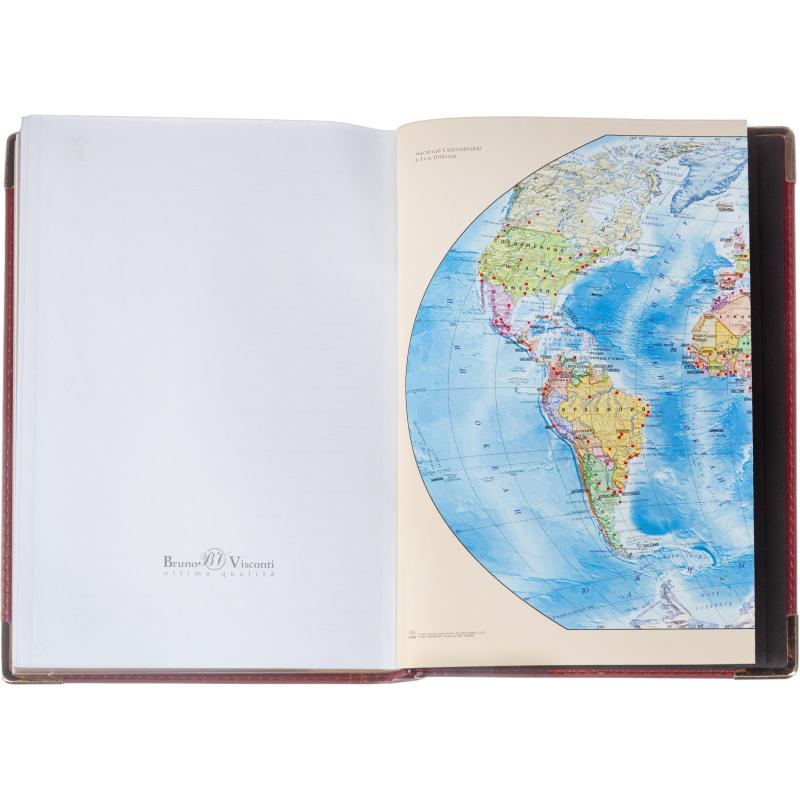 Ежедневник полудатированный А5+, 208л, BOSS бордовый 3-404/270