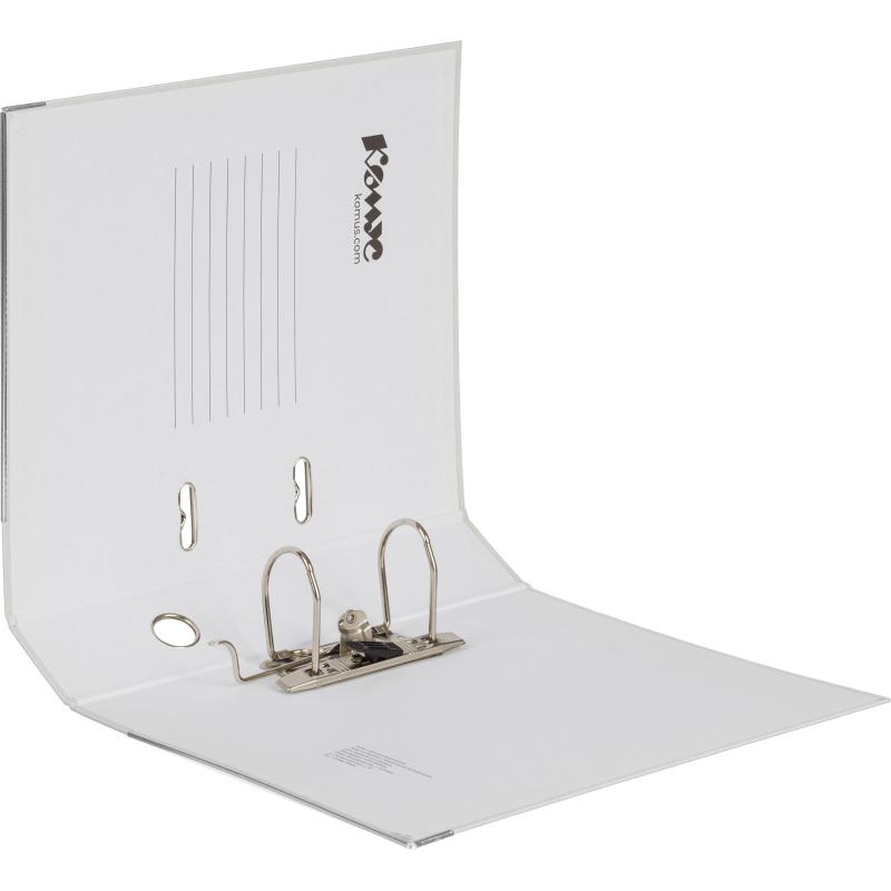 Папка-регистратор Комус Экономи 75мм белый жасмин,ПБП1,карм.кор.,мет.уг