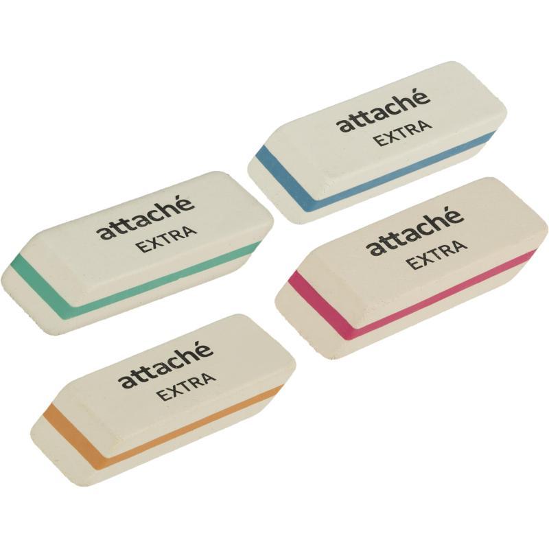 Ластик скошенный Attache Extra, нат.каучук, 50x19x8мм, ассорти