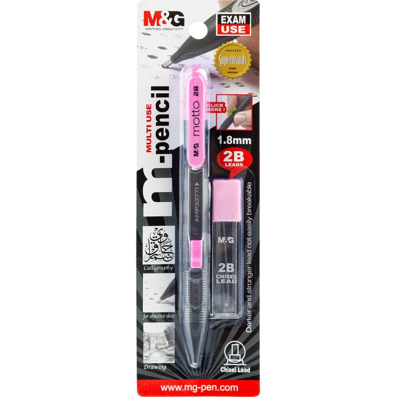 Карандаш механический M&G 2мм 6 гриф./туба в наб., в асс блистер HAMP0173