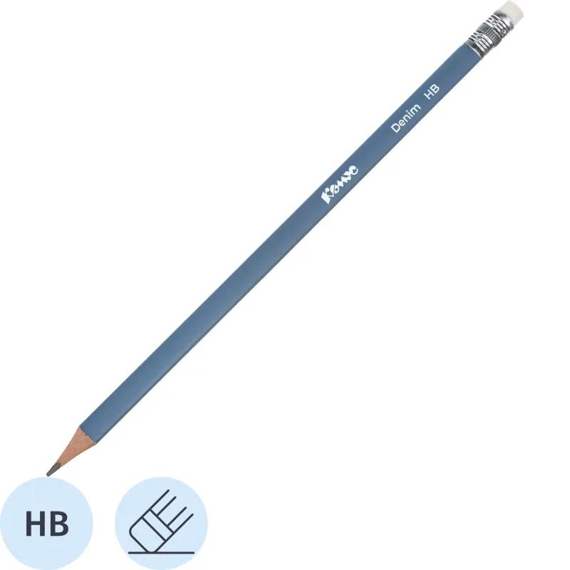 Карандаш чернографитный Комус Denim, деревянный, трехгранный, с ластиком