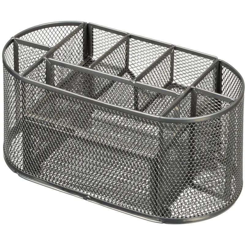 Подставка-органайзер д/канц.мелочей Комус 9от мет сетка 220х110х105мм сереб