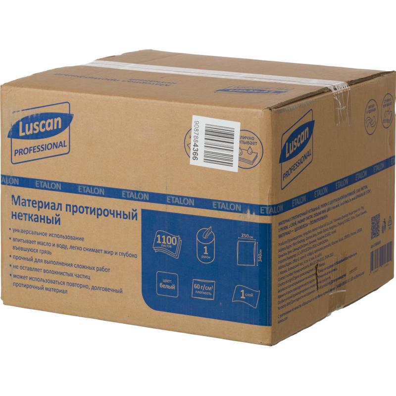 Материал протирочный нетканый Luscan Professional 60г 25х34см 1100л/рул бел