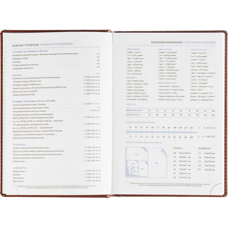 Ежедневник датированный 2026, корич, А5, 148x218 мм,352 стр, АТТАСНЕ Agenda