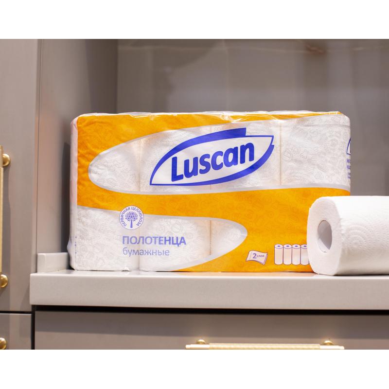 Полотенца бумажные LUSCAN бел цел 16,5 м 2-сл.,с тиснением, 4рул./уп