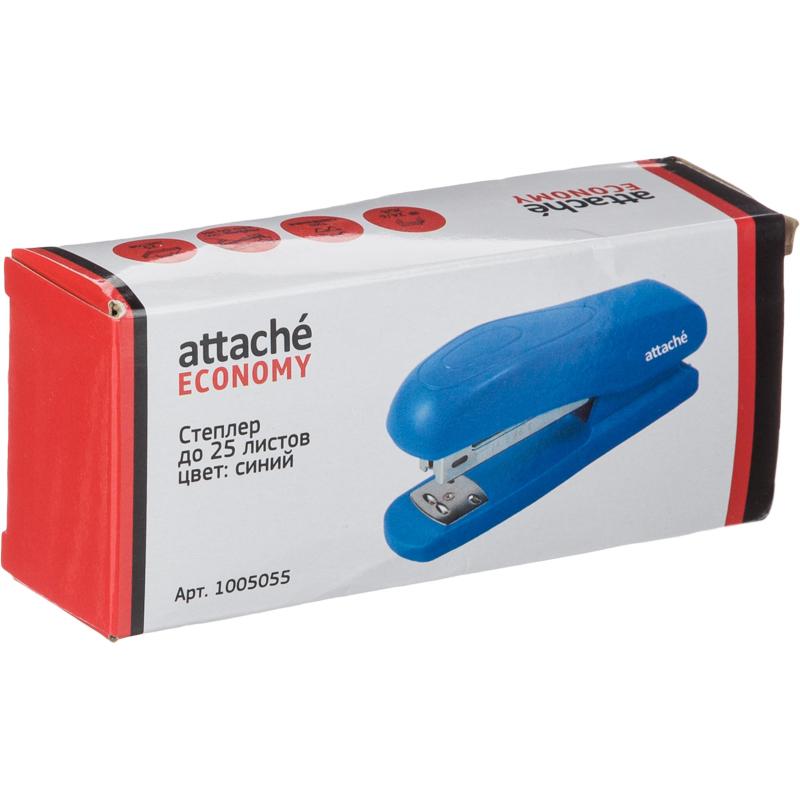 Степлер Attache до 25 листов, 24/6, 26/6, пласиковый корпус, синий