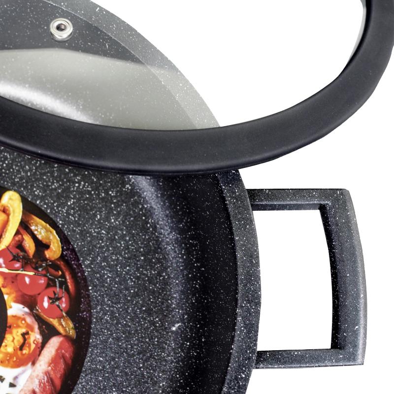 Жаровня 28см с крышкой Panairo Harfe Black