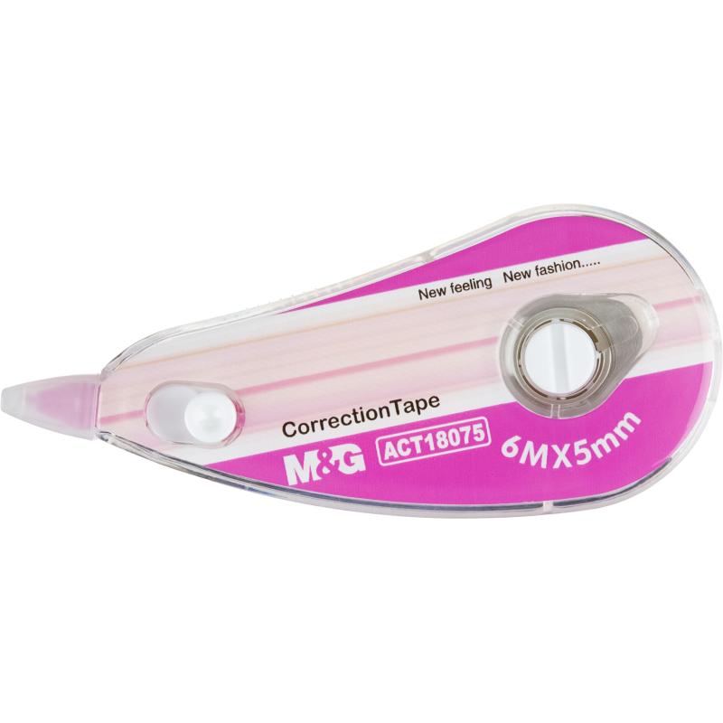 Корректирующая лента M&G, 5мм x 6м,  цвет в ассортименте, в блистере