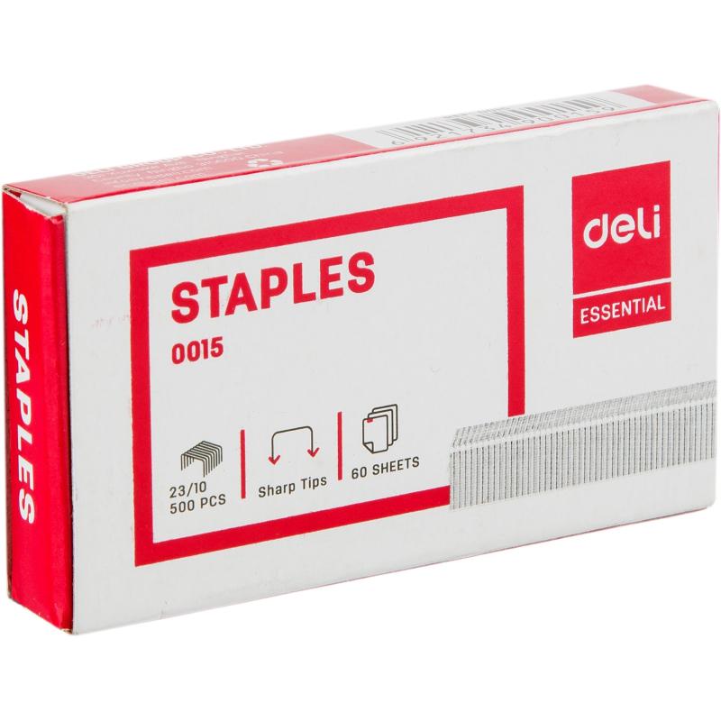 Скобы для степлера №23/10 Deli Е0015 оцинкованные 500 шт/уп