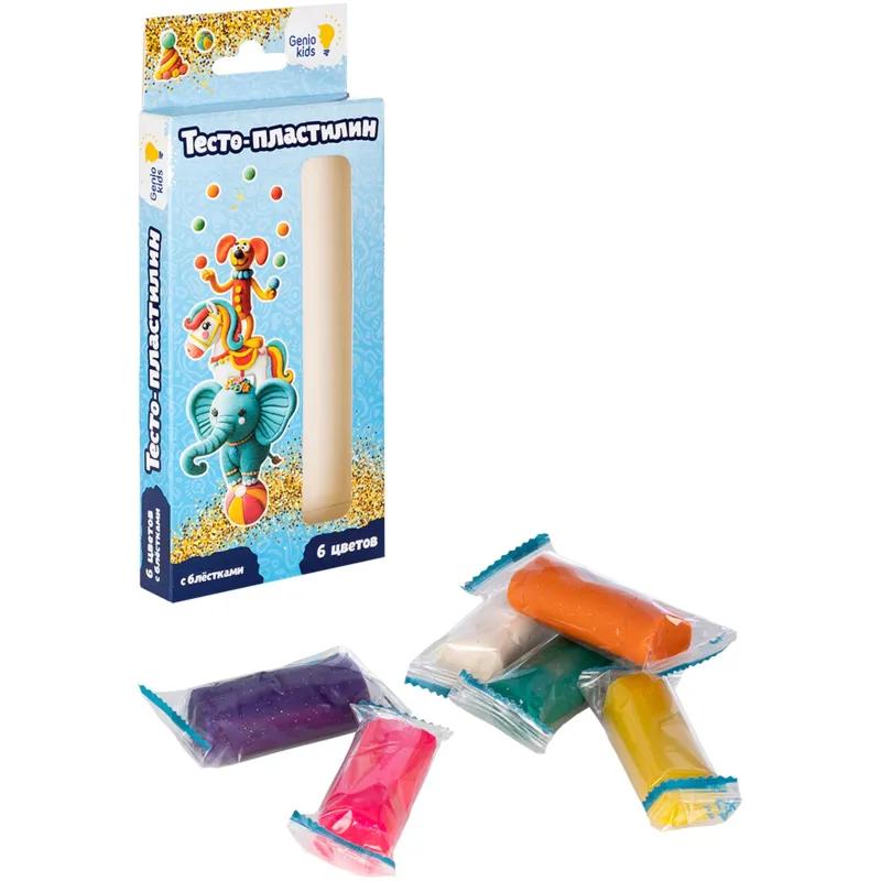 Набор для лепки детский 'Тесто-пластилин 6 цветов с блёстками' TA1091