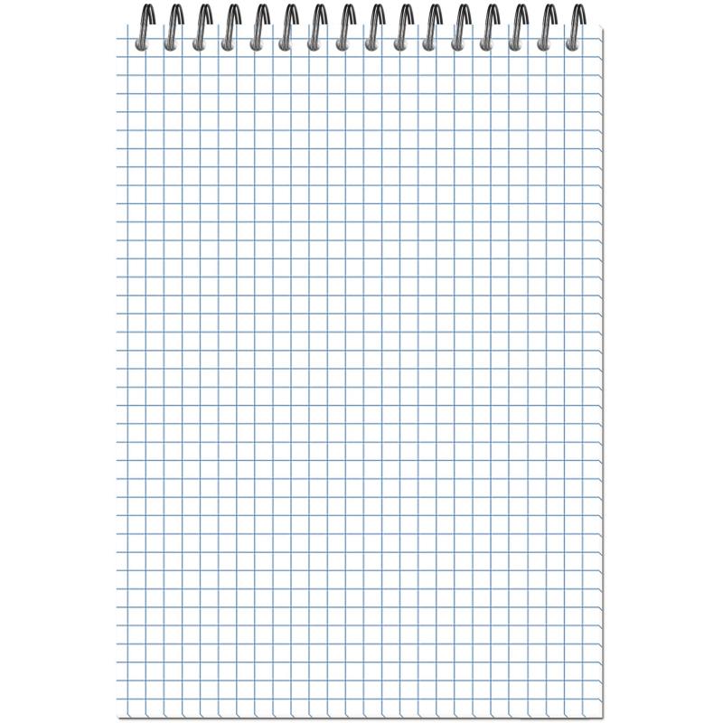 Блокнот А5 60л Attache Metallic Голубой клетка, греб, картон, фольга