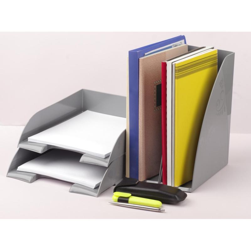 Лоток горизонтальный для бумаг Комус Русская Серия темно-серый