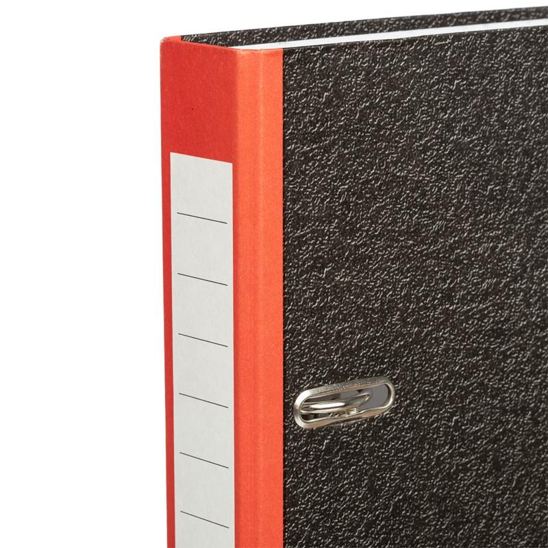 Папка-регистратор  50 мм мрамор с красн кор,мет.уг.,бум/бум