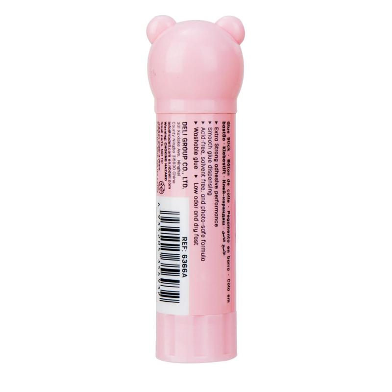 Клей-карандаш школьный 9г Deli с колпачком в форме зверька, ассорти E6366A